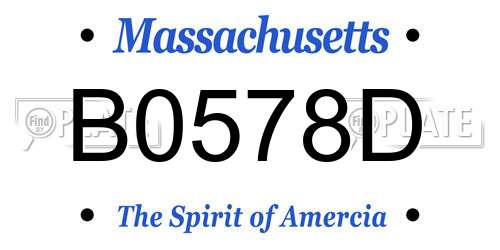 B0578D Massachusetts License Plate