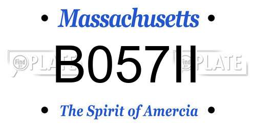 B057II Massachusetts License Plate