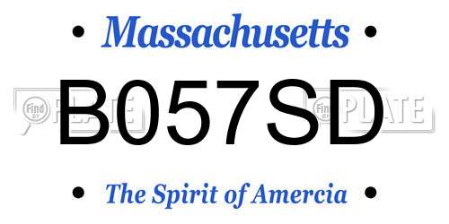 B057SD Massachusetts License Plate
