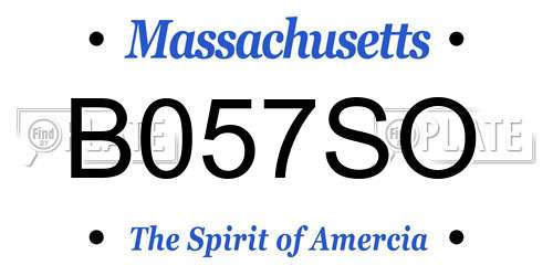 B057SO Massachusetts License Plate