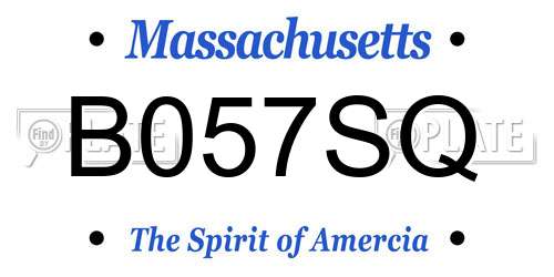 B057SQ Massachusetts License Plate