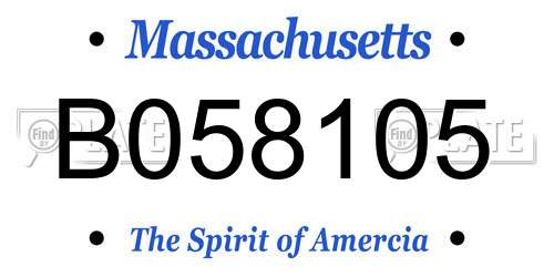 B058105 Massachusetts License Plate