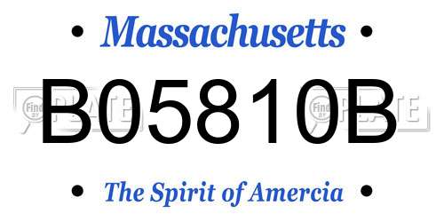 B05810B Massachusetts License Plate
