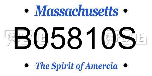 B05810S Massachusetts License Plate