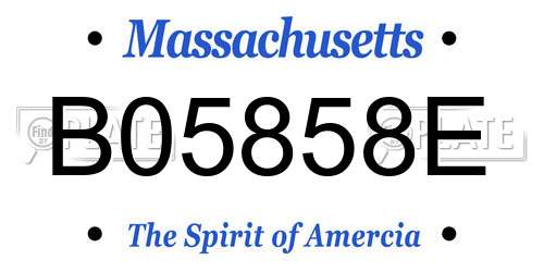 B05858E Massachusetts License Plate