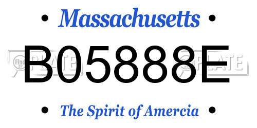 B05888E Massachusetts License Plate