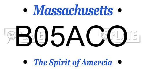 B05ACO Massachusetts License Plate