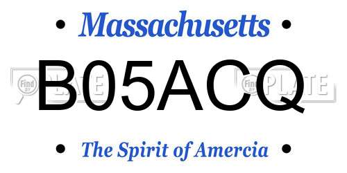 B05ACQ Massachusetts License Plate