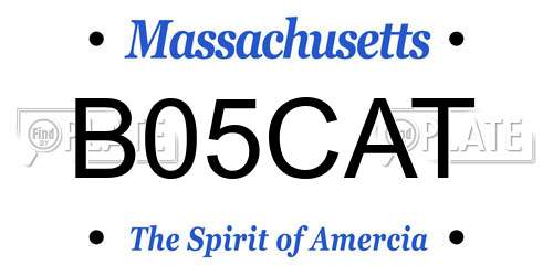 B05CAT Massachusetts License Plate