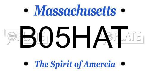 B05HAT Massachusetts License Plate