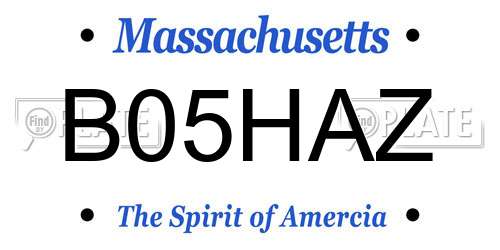 B05HAZ Massachusetts License Plate