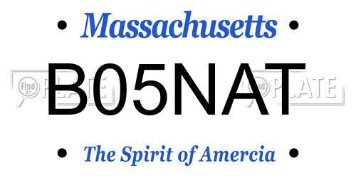 B05NAT Massachusetts License Plate