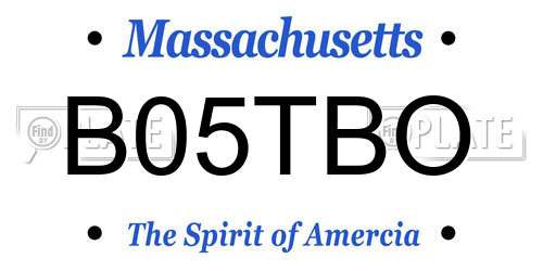 B05TBO Massachusetts License Plate