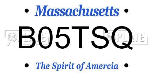 B05TSQ Massachusetts License Plate