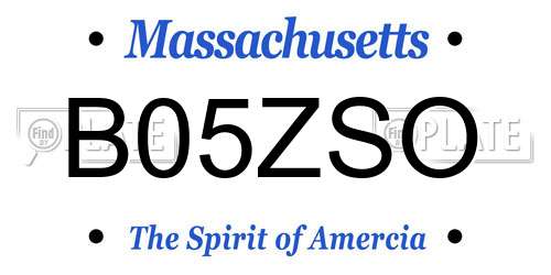 B05ZSO Massachusetts License Plate