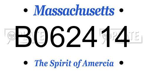 B062414 Massachusetts License Plate