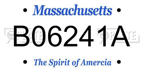 B06241A Massachusetts License Plate