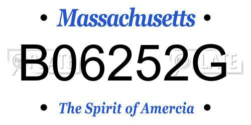 B06252G Massachusetts License Plate