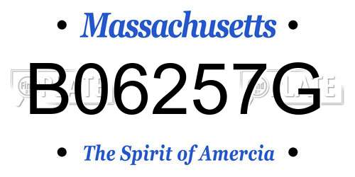 B06257G Massachusetts License Plate
