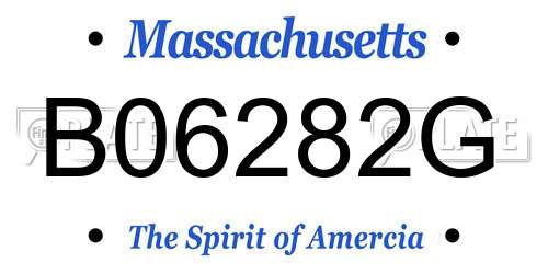 B06282G Massachusetts License Plate