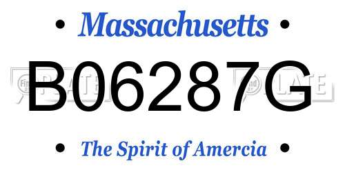 B06287G Massachusetts License Plate