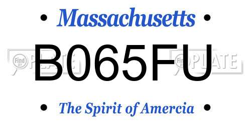 B065FU Massachusetts License Plate
