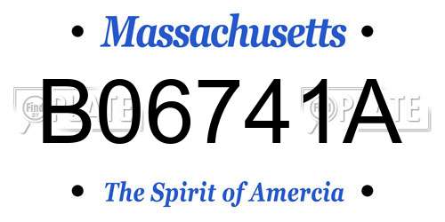 B06741A Massachusetts License Plate