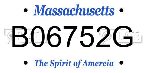 B06752G Massachusetts License Plate