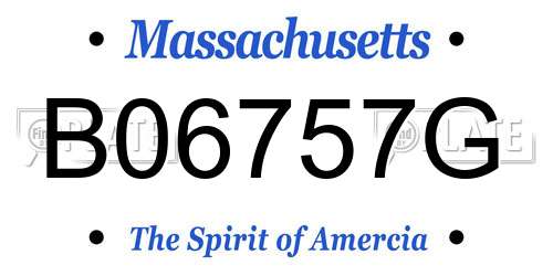 B06757G Massachusetts License Plate