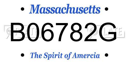 B06782G Massachusetts License Plate