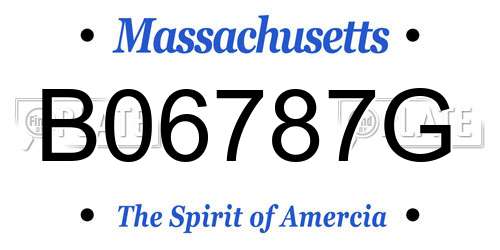 B06787G Massachusetts License Plate