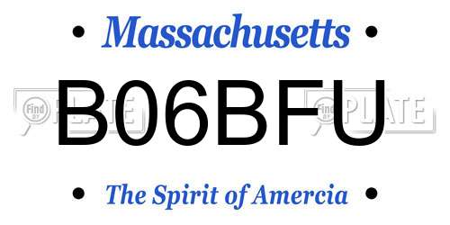 B06BFU Massachusetts License Plate