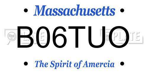 B06TUO Massachusetts License Plate