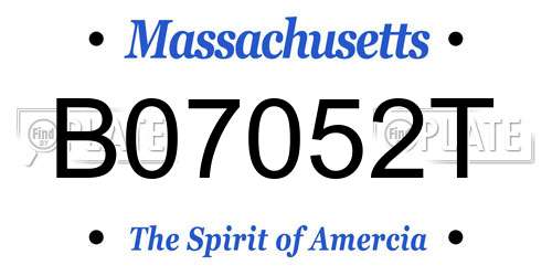 B07052T Massachusetts License Plate