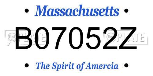 B07052Z Massachusetts License Plate