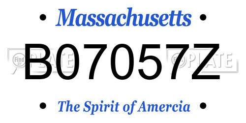 B07057Z Massachusetts License Plate