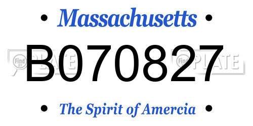 B070827 Massachusetts License Plate