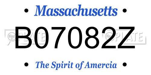 B07082Z Massachusetts License Plate