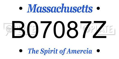 B07087Z Massachusetts License Plate