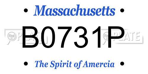 B0731P Massachusetts License Plate