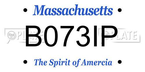 B073IP Massachusetts License Plate