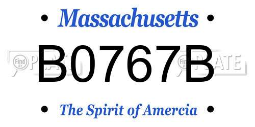 B0767B Massachusetts License Plate