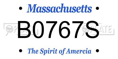 B0767S Massachusetts License Plate