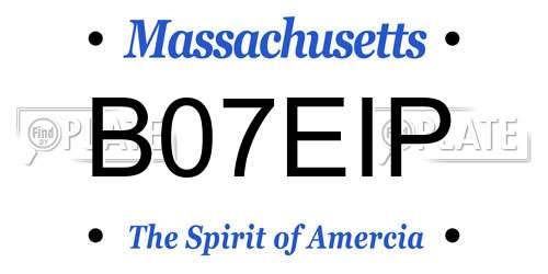 B07EIP Massachusetts License Plate