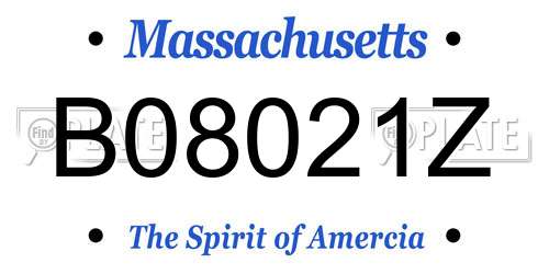 B08021Z Massachusetts License Plate