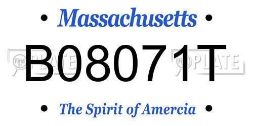 B08071T Massachusetts License Plate