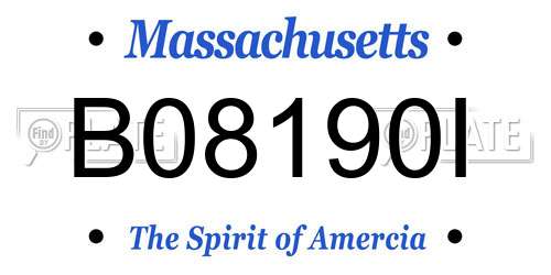 B08190I Massachusetts License Plate