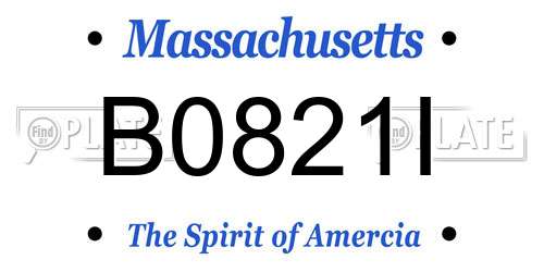 B0821I Massachusetts License Plate