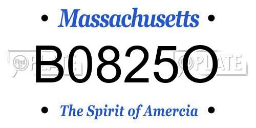 B0825O Massachusetts License Plate
