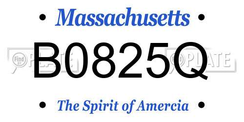 B0825Q Massachusetts License Plate